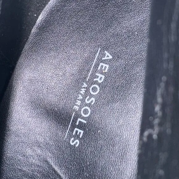 New Aerosoles Arezzo Black Faux Suede Buckle Side Zip Military Biker Boots Sz 9M