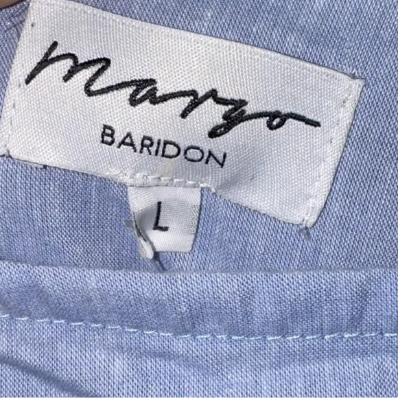 New! Anthropologie Margo Baridon Chambray Maxi Dress Sz Large Lagenlook