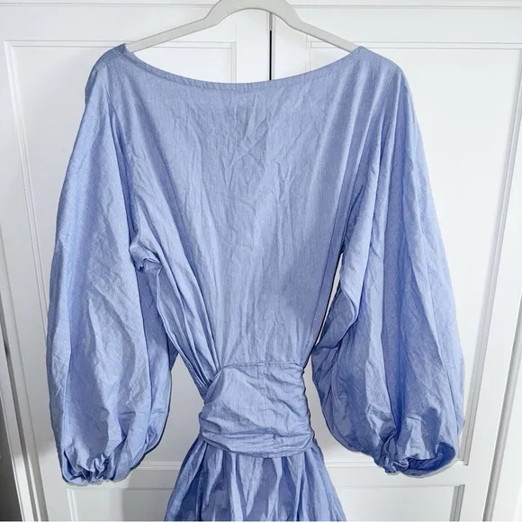 New! Anthropologie Margo Baridon Chambray Maxi Dress Sz Large Lagenlook