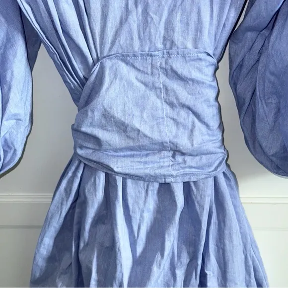 New! Anthropologie Margo Baridon Chambray Maxi Dress Sz Large Lagenlook