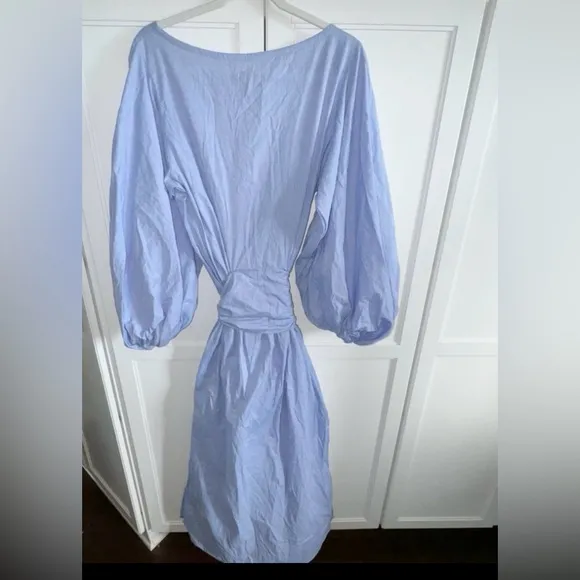 New! Anthropologie Margo Baridon Chambray Maxi Dress Sz Large Lagenlook