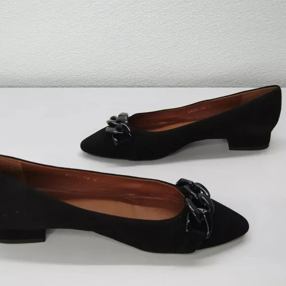 NEW AQUATALIA Womens Palina Dress Shoe Ballet Flats Black Suede Heel Size 10