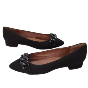 NEW AQUATALIA Womens Palina Dress Shoe Ballet Flats Black Suede Heel Size 10