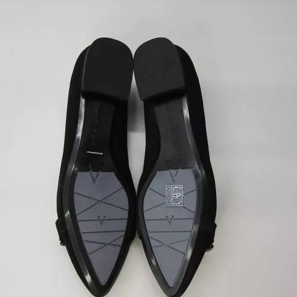 NEW AQUATALIA Womens Palina Dress Shoe Ballet Flats Black Suede Heel Size 10