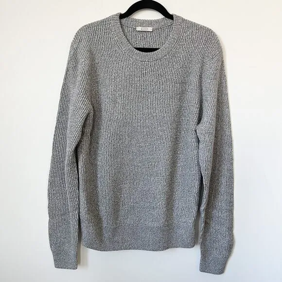 NEW AYR The Sloop Merino Wool Sweater Fuzzy RV Gray Heather Mens XL Minimalist
