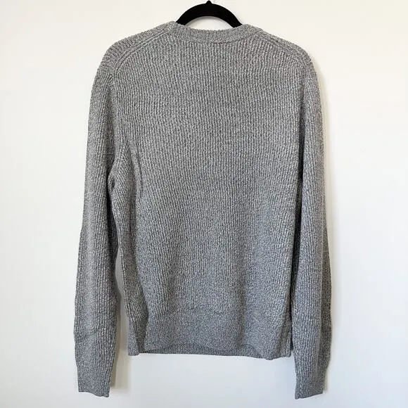 NEW AYR The Sloop Merino Wool Sweater Fuzzy RV Gray Heather Mens XL Minimalist