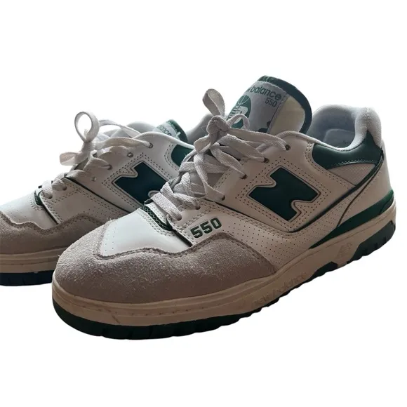 New Balance 550 Men's White and Green Sneakers