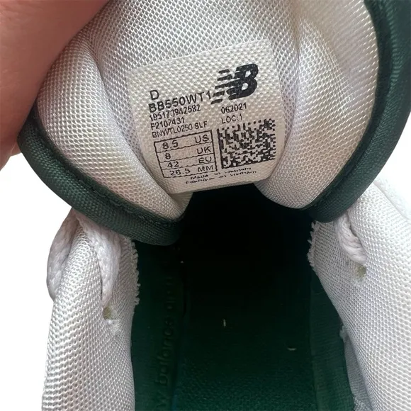 New Balance 550 Men's White and Green Sneakers
