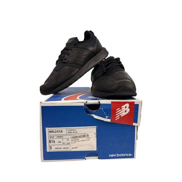 New Balance Mens 247 MRL247LK Black Round Toe Running Sneaker Shoes Size US 6.5