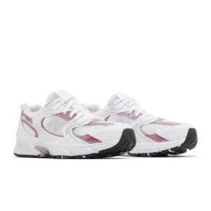 New Balance White and Light Pink Running Shoes