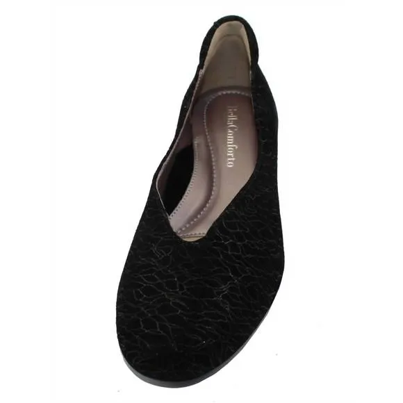 NEW BELLA COMFORTO women's emma slip-on shoes in black/pattern