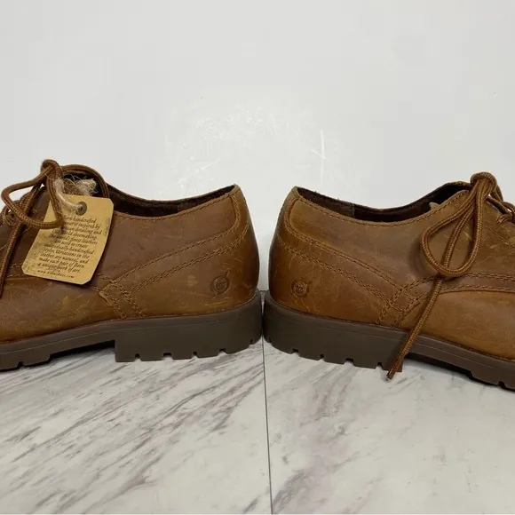 New! Born Briggs Brown Lace Up Oxford Shoe 10 1/2 M