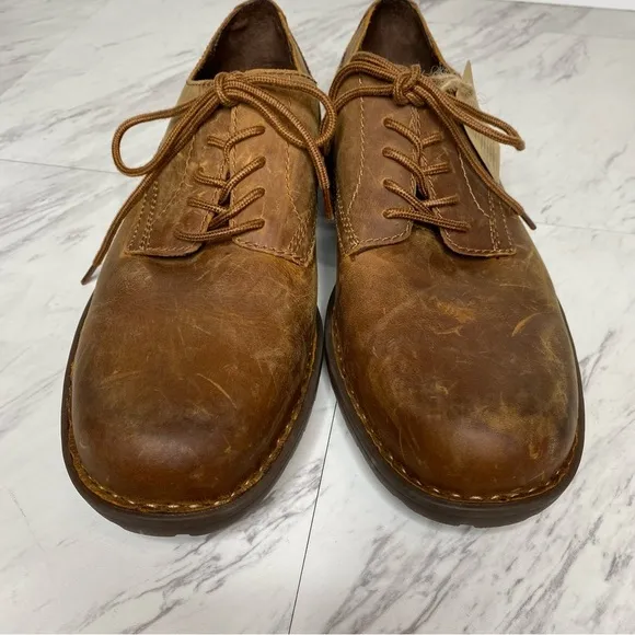 New! Born Briggs Brown Lace Up Oxford Shoe 10 1/2 M