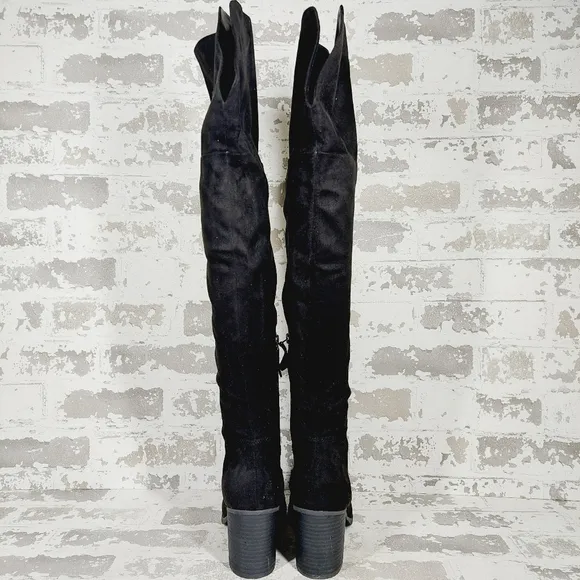 NEW BP. Luke Black Side Zip Block Heel Over The Knee Boots E777