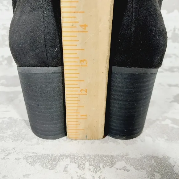 NEW BP. Luke Black Side Zip Block Heel Over The Knee Boots E777