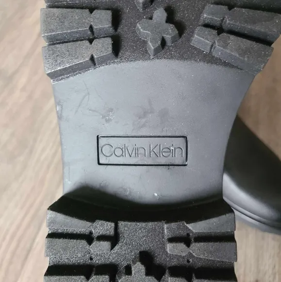 New Calvin Klein Boots, Men's Boots, Faux Leather, Black Boots