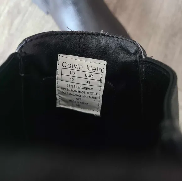 New Calvin Klein Boots, Men's Boots, Faux Leather, Black Boots