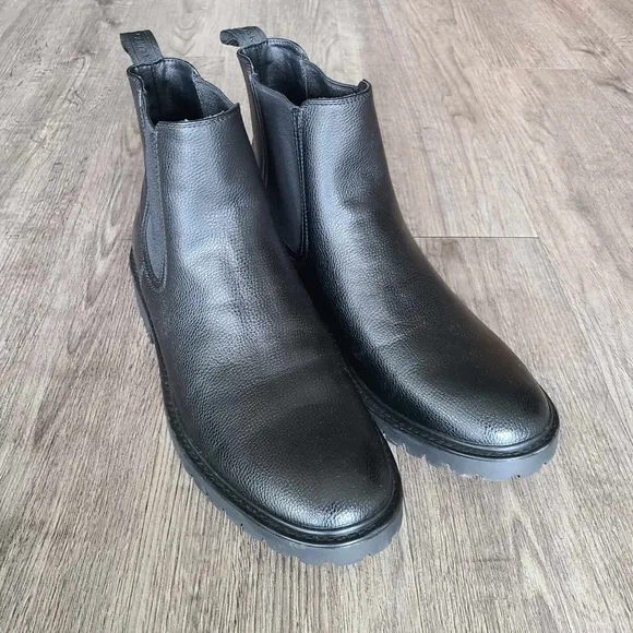 New Calvin Klein Boots, Men's Boots, Faux Leather, Black Boots