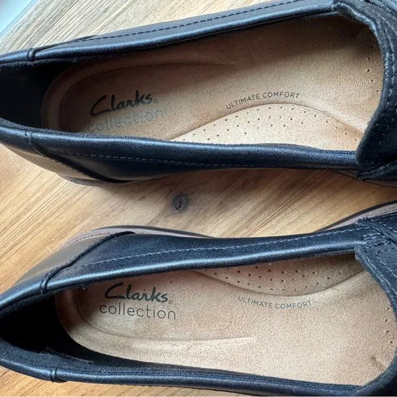 NEW Clarks Womens Raisie Jump Slip-On Loafer Black Flat Shoes 9.5