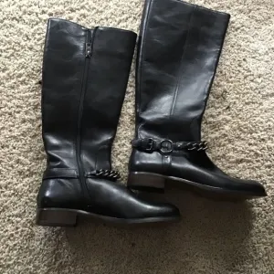 NEW Coach Black side zip Leather Boots