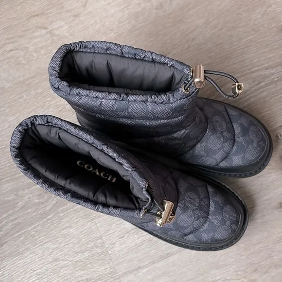 NEW [Coach] Idella Nylon Winter Bootie in Signature Black/Charcoal Women’s 6.0