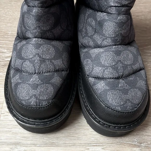 NEW [Coach] Idella Nylon Winter Bootie in Signature Black/Charcoal Women’s 6.0