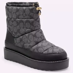 NEW [Coach] Idella Nylon Winter Bootie in Signature Black/Charcoal Women’s 6.0