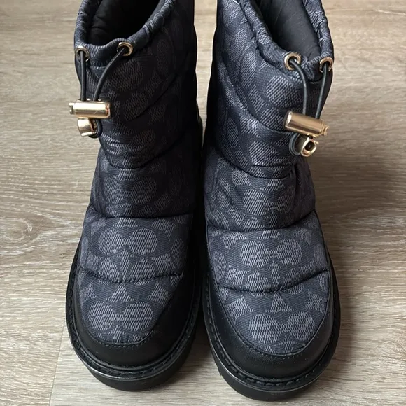 NEW [Coach] Idella Nylon Winter Bootie in Signature Black/Charcoal Women’s 6.0
