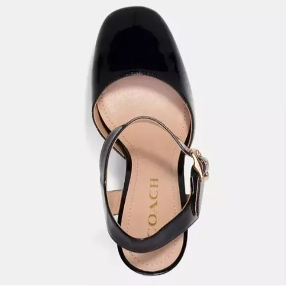 NEW Coach Isabella Black Patent Leather Platform‎ Pumps, Size 9