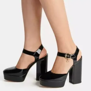 NEW Coach Isabella Black Patent Leather Platform‎ Pumps, Size 9