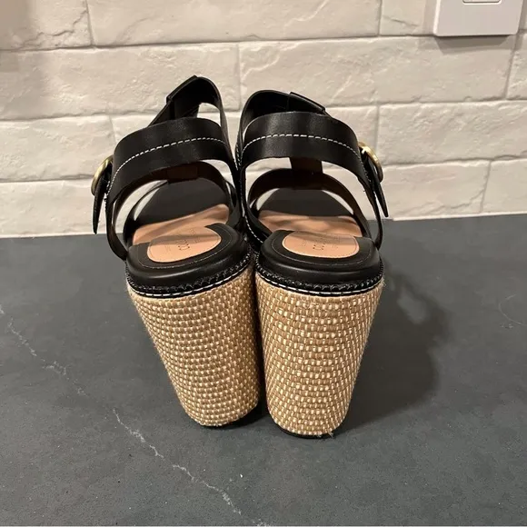 New Cole Haan sz 11 Cloud all day wedge espadrille sandals black