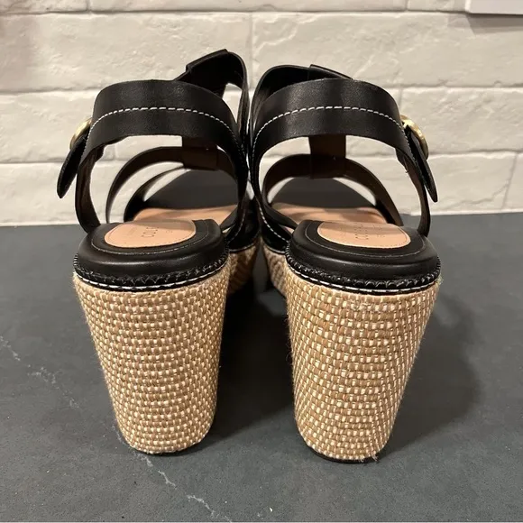 New Cole Haan sz 11 Cloud all day wedge espadrille sandals black