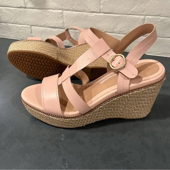 New Cole Haan sz 11 Cloud all day wedge espadrille sandals pink