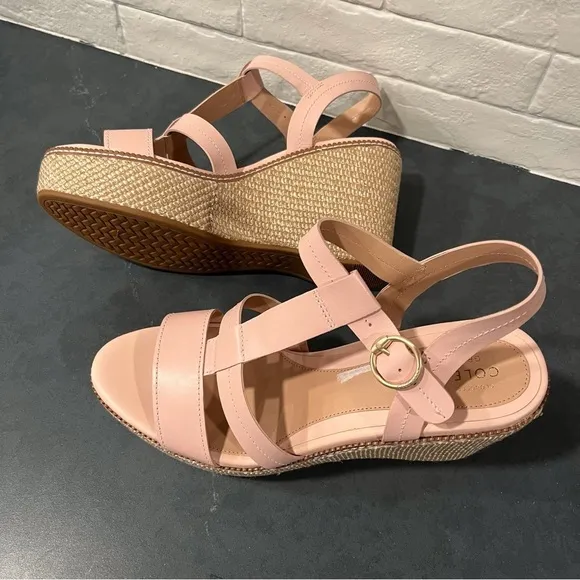 New Cole Haan sz 11 Cloud all day wedge espadrille sandals pink
