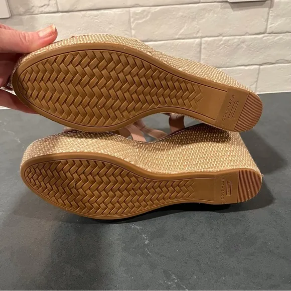 New Cole Haan sz 11 Cloud all day wedge espadrille sandals pink
