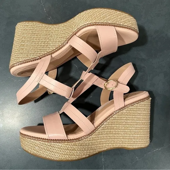New Cole Haan sz 11 Cloud all day wedge espadrille sandals pink