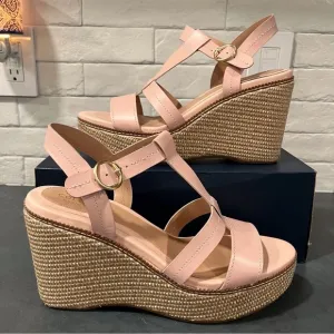 New Cole Haan sz 11 Cloud all day wedge espadrille sandals pink
