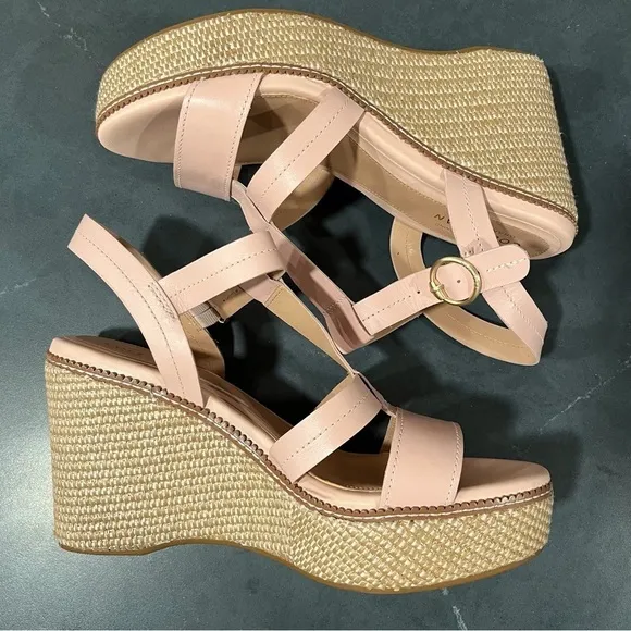 New Cole Haan sz 11 Cloud all day wedge espadrille sandals pink