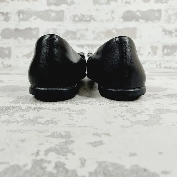 NEW Cole Haan Zerogrand Bow Skimmer Black Leather Slip On Pointy Toe Flats W593