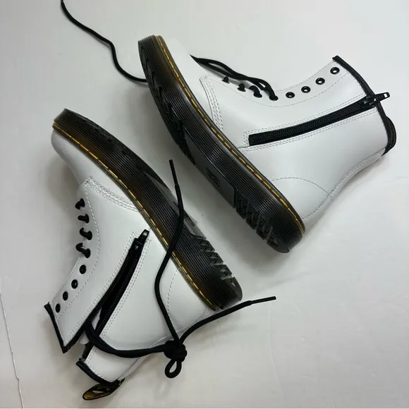 New! Dr. Martens white Zavala boots