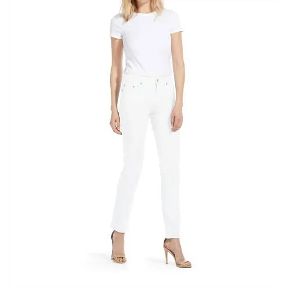 NEW FABRIZIO GIANNI cotton twill stretch slim-fit jeans in white