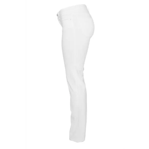 NEW FABRIZIO GIANNI cotton twill stretch slim-fit jeans in white