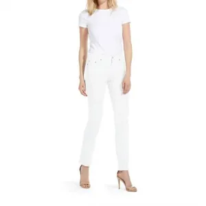 NEW FABRIZIO GIANNI cotton twill stretch slim-fit jeans in white