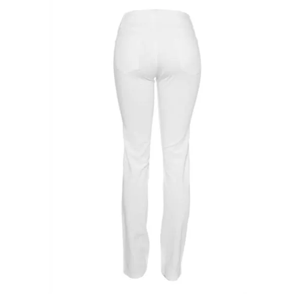 NEW FABRIZIO GIANNI cotton twill stretch slim-fit jeans in white