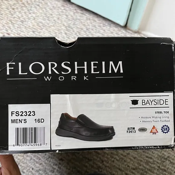 NEW Florsheim Work Steel Toe Slip On - Size 16