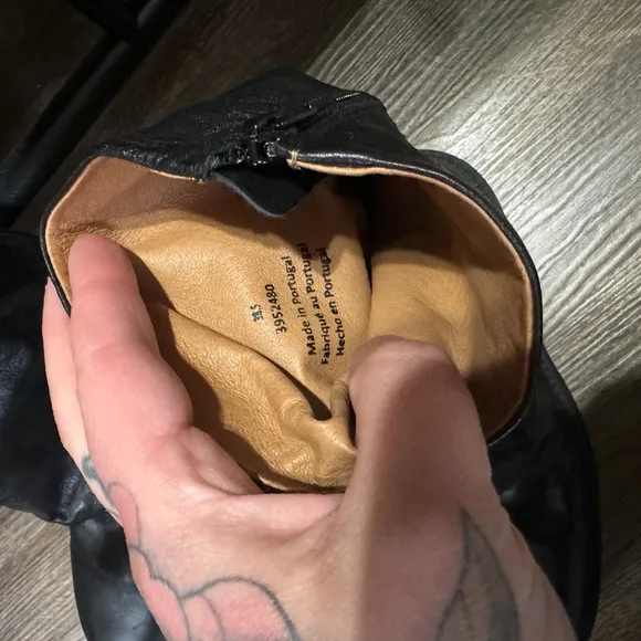 NEW Free People Black Leather Platform Boots