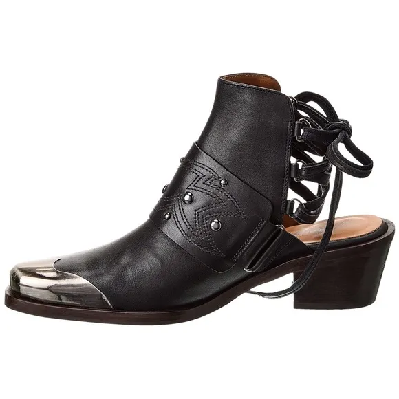 new FREE PEOPLE Rory GENUINE LEATHER boots booties in Black 1091NR
