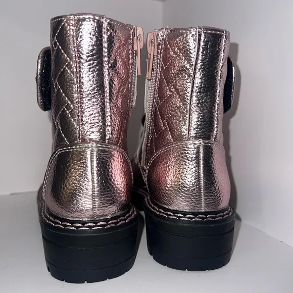 🌟New Girls' Kensington Metallic Pink Leather Strap Boots🌟
