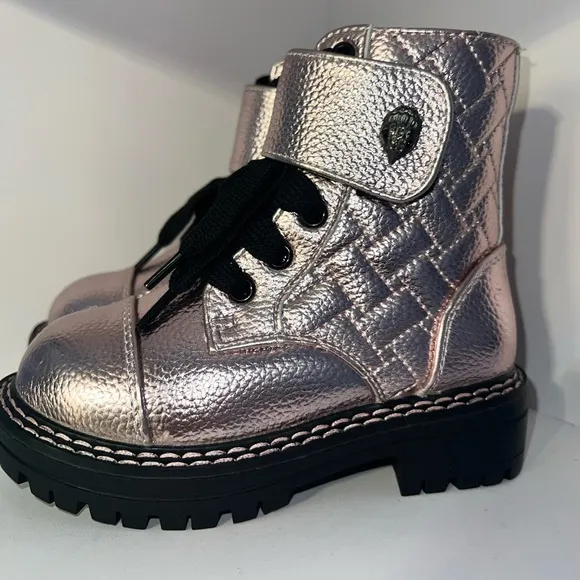 🌟New Girls' Kensington Metallic Pink Leather Strap Boots🌟