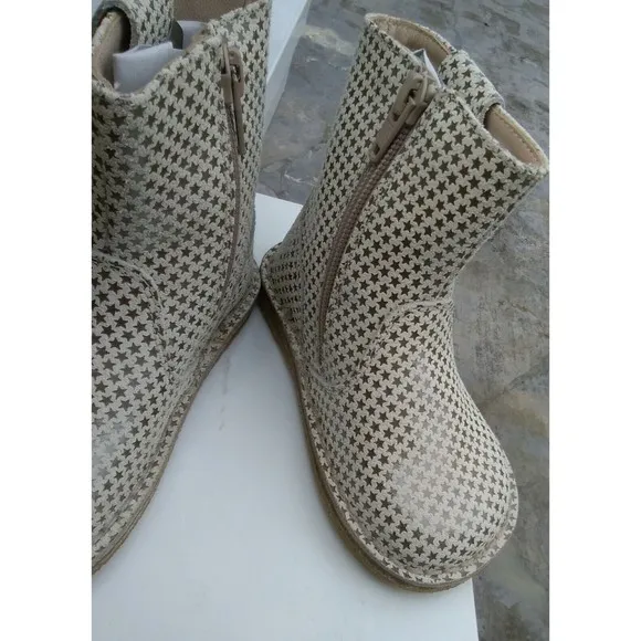 new girls PePe Star Gold Short Boots made in Italy leather 22 6 6.5 shoes